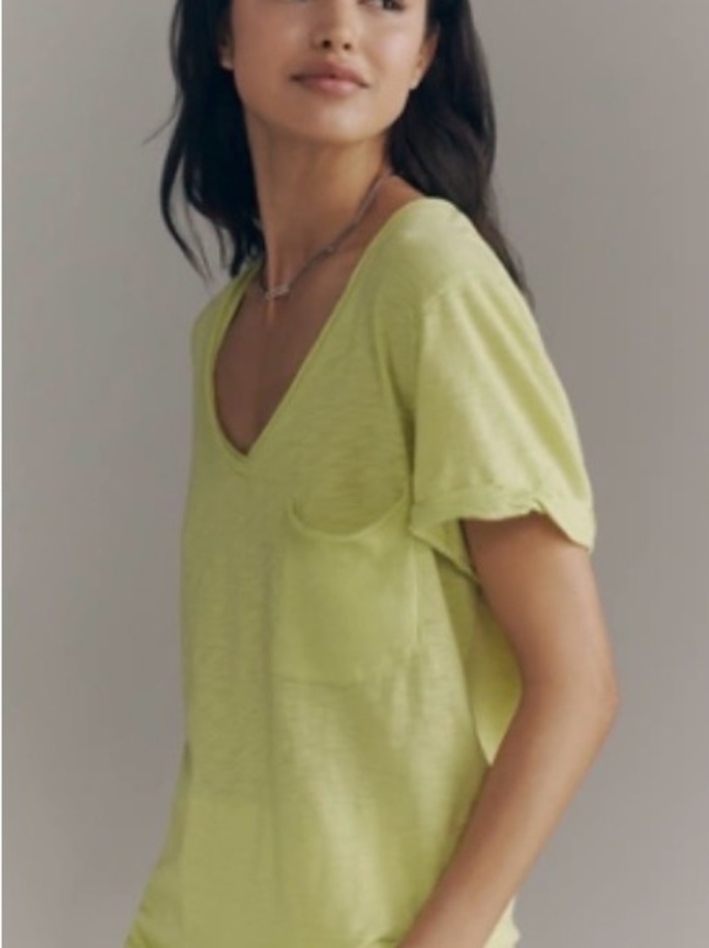 Pilcro Quinn Drapey V-Neck Tee NWT M